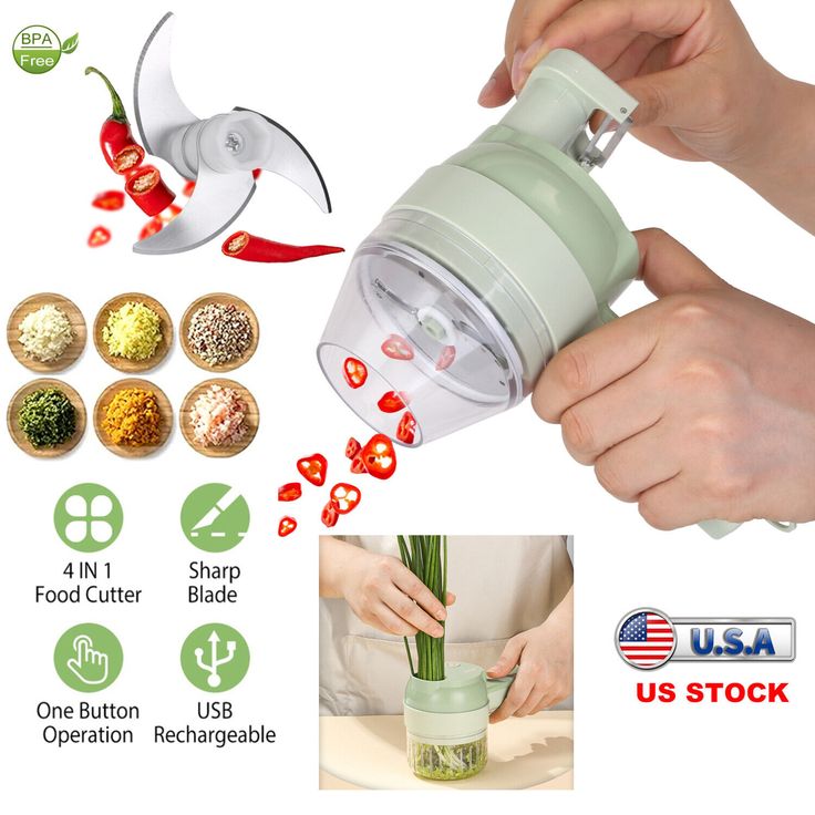 4 in 1 Electric Vegetable Cutter Set/Garlic Chopper