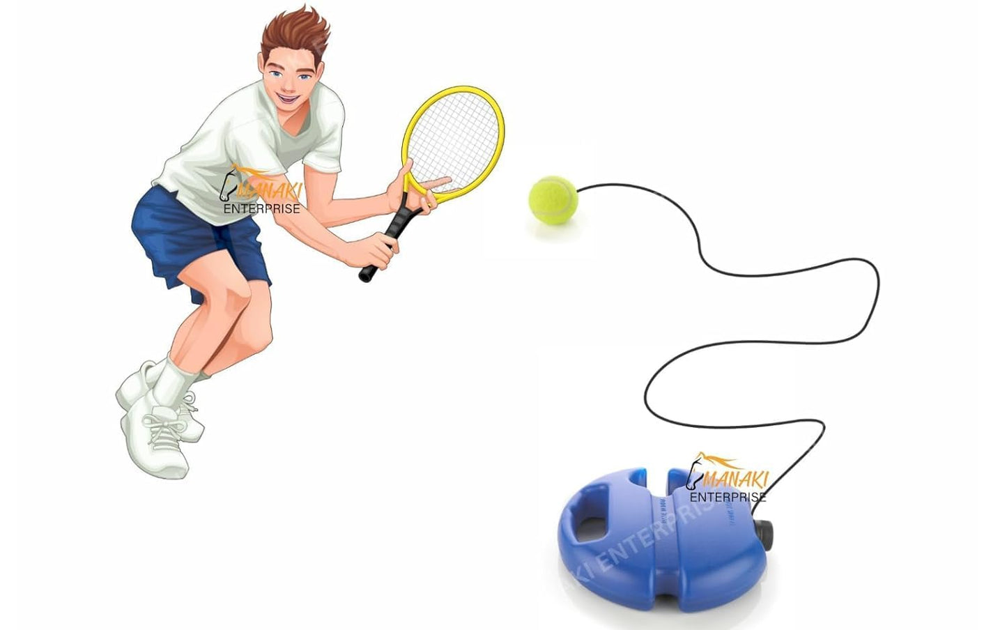 Tennis Trainer Rebound Ball Set, Self Practice Equipment Tennis Practice Training Tool for Self, Portable Tennis Equipment for Kids Beginners