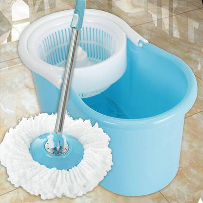 Spin Mop, Oval Bucket with Plastic Basket, 2 Refills