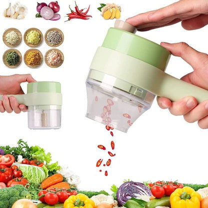 4 in 1 Electric Vegetable Cutter Set/Garlic Chopper